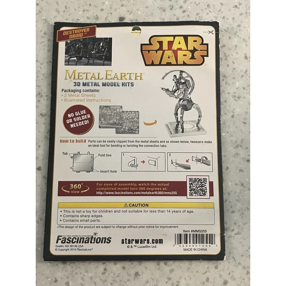 Star Wars Disney Destroyer Droid And Tie Fighter Metal Earth‎ 3D Model Kits